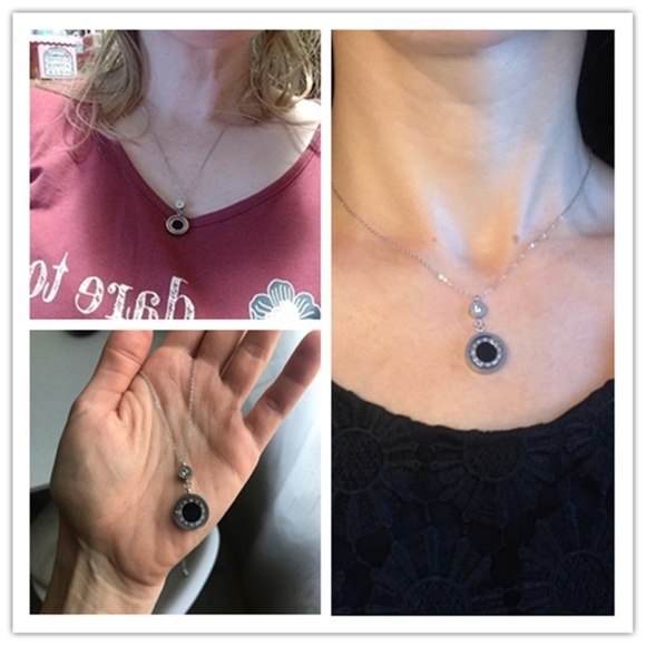 Double Circle Roman Numeral Necklace - Picture 3 of 7